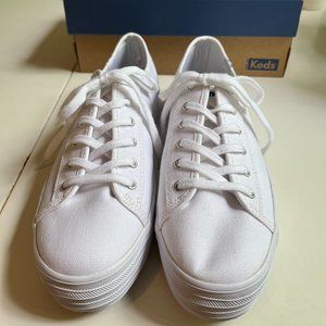 KEDS Triple Kick White Sneakers Size 8.5